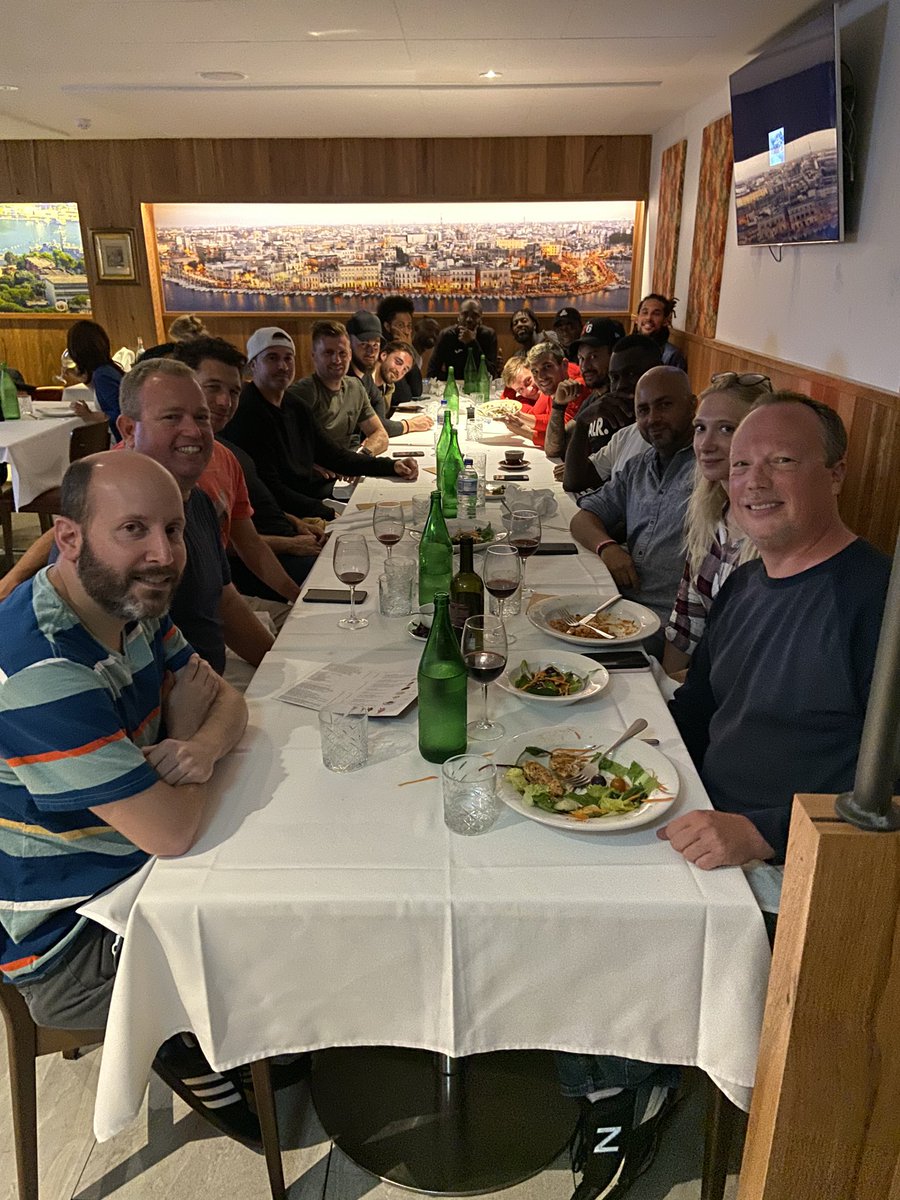 Team dinner. Tonight we eat as a family, tomorrow we #BeatSouthAfrica