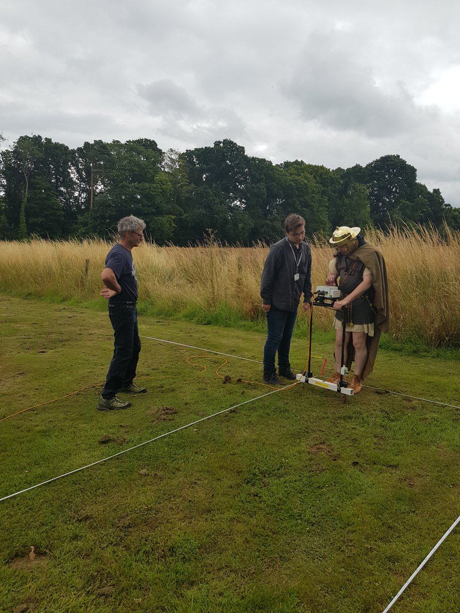 NewForestArch's tweet photo. #TBThursday to when we were undertaking a geophysical survey at #Rockbourne #RomanVilla @HctRockbourne with the help of @AvonValleyArch as part of the @archaeologyuk  #Festivalofarchaeology. Only because I am sat at my desk putting finishing touches to the report! https://t.co/86hDkYNxQQ