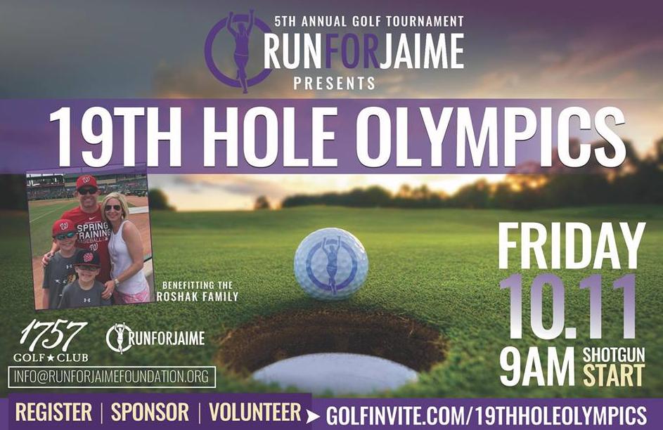 The golf tournament, the 19th Hole Olympics, is an annual fundraising event for the Run For Jaime foundation ( runforjaimefoundation.org).  This year, all of the proceeds will go to the Roshak family, one of our DLL families.  Please sign up at golfinvite.com/events/Default….