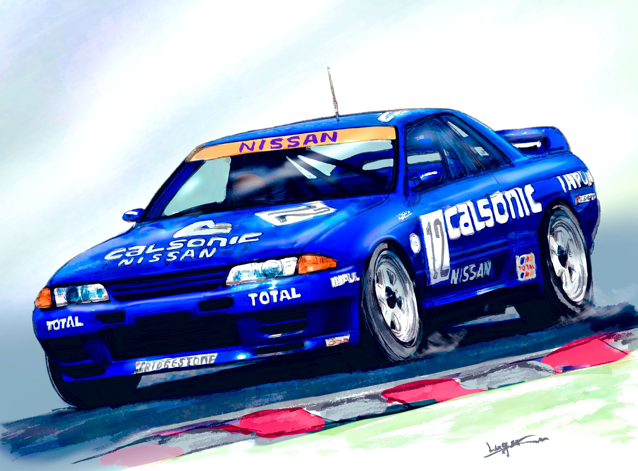 鬼ルガs カルソニックr32 スノーフィルターかけてみた 絵を描く人々 T Co Hhrnqf234m Twitter
