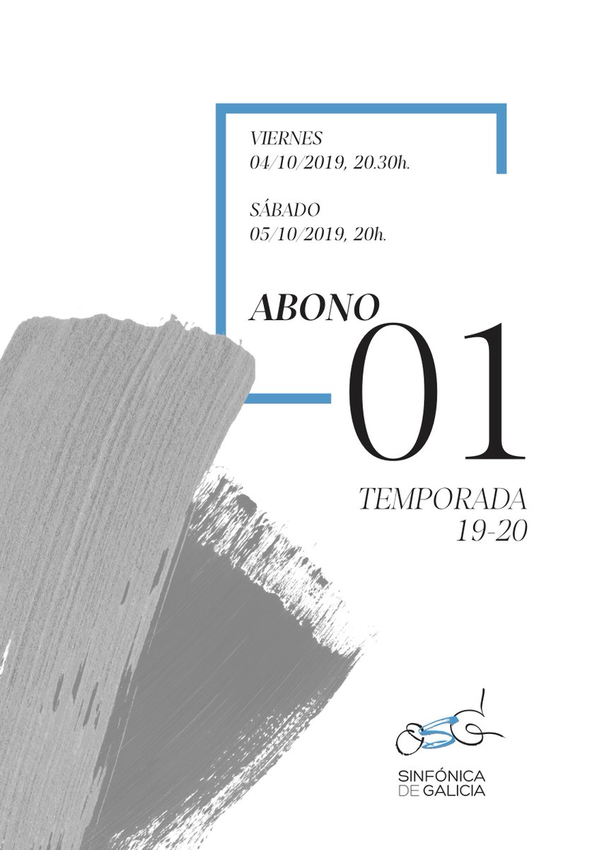 OSGgalicia's tweet photo. Recién cocinado: el programa de mano para la inauguración de la temporada 19-20 de @OSGgalicia y el #CoroOSG con @jmothecellist y bajo la dirección de @DeltaSierra_1 está listo para descarga en pdf en https://t.co/kv9rsWUnYX Conciertos los días 4 y 5 de octubre en @PalacioOpera https://t.co/5WGAoL7LOy