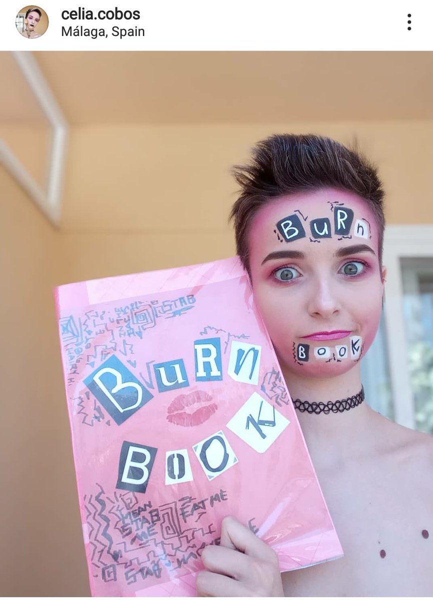 anaelei18's tweet photo. Oigan que como Celia ya no usa Twitter le hago publi yo
IG: @/celia.cobos
#MeanGirlsDay #3rdOctober2019 #MeanGirls #BurnBook https://t.co/3gpQTgzytq