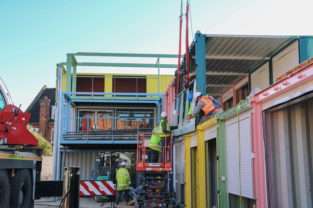 Our team are on site installing our latest container scheme for Camden Market #ContainerCity