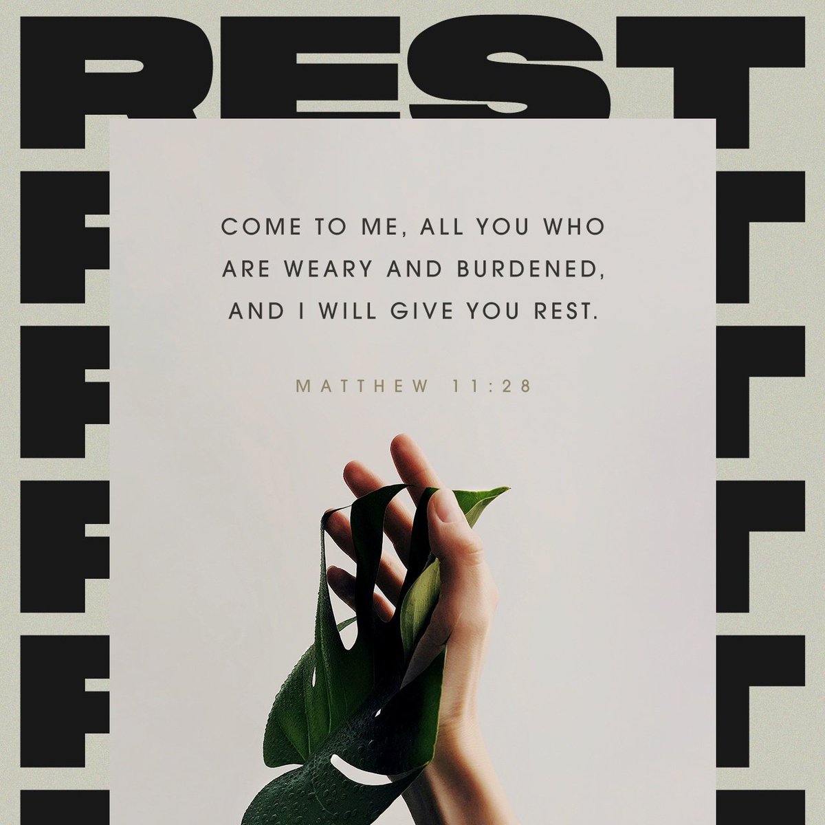 YouVersion's tweet image. Come to me, all you who are weary and burdened, and I will give you rest. - Matthew 11:28