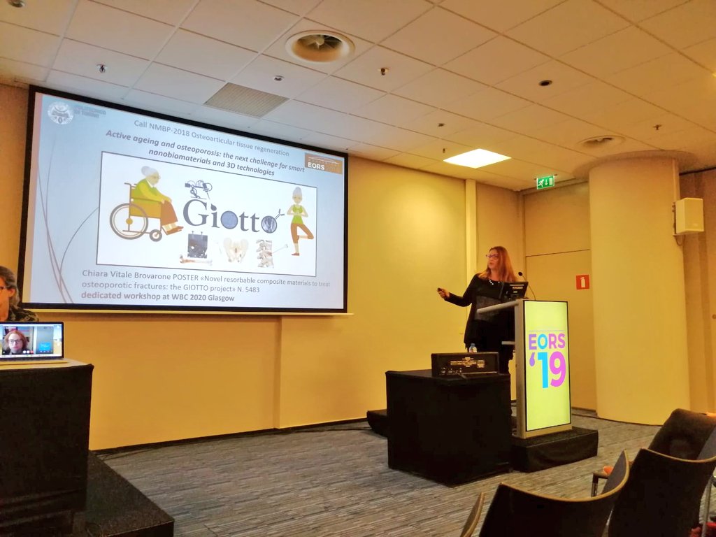 Project Coordinator <a href="/Vitale_Chiara72/">Chiara Vitale Brovarone</a> is now talking about <a href="/giottoproject/">giottoproject</a> at EORS 2019, the 27th Annual Meeting of the European Orthopaedic Research Society #osteoporosis <a href="/EORS_Society/">EORS</a>