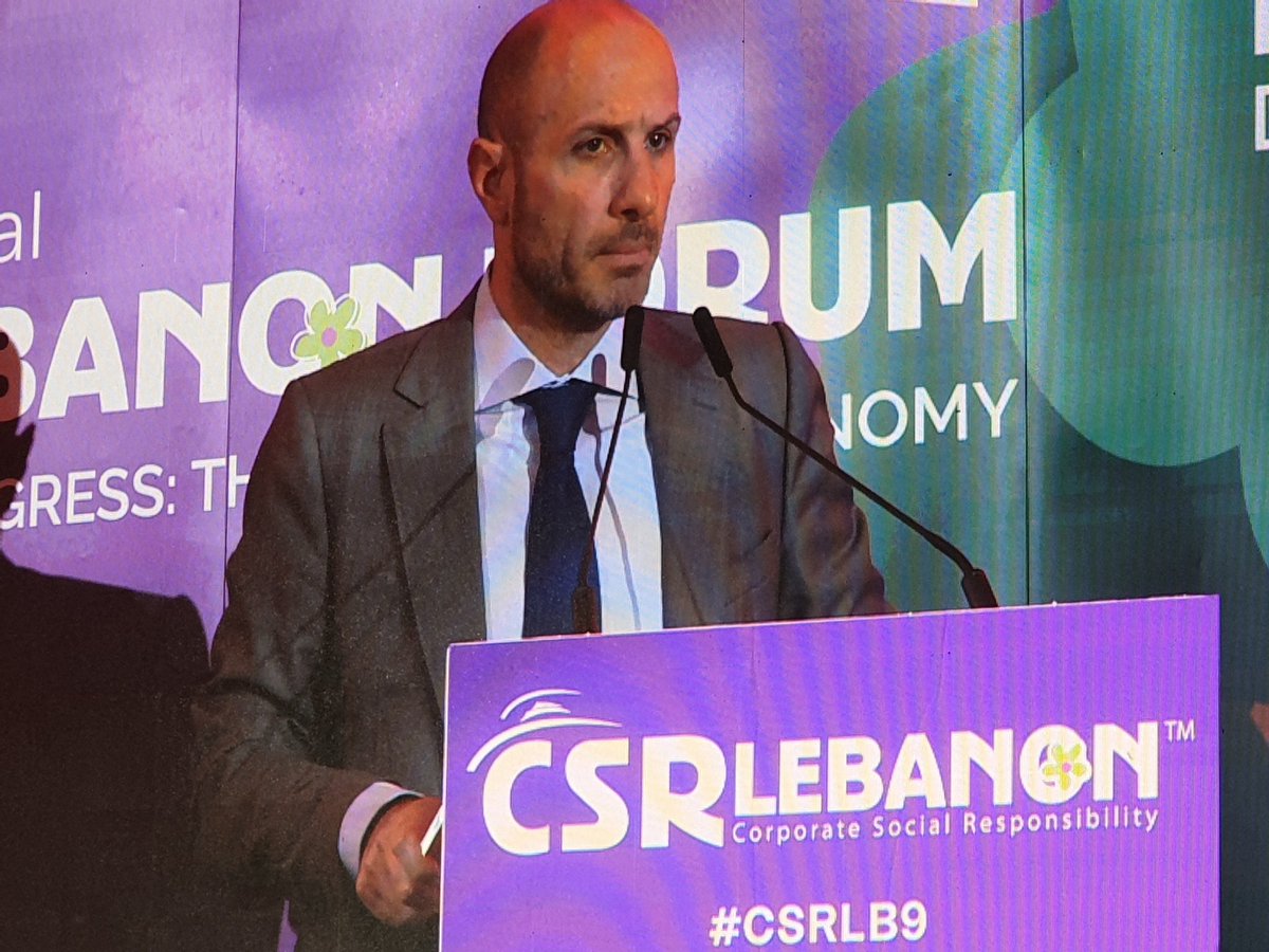 RanarHariz's tweet image. Lot of initiatives taken by the ministry of environment towards circular greener economy, inspiring speach by Minister @fady_jreissati at the 9th CSR Lebanon forum #CSRLB9