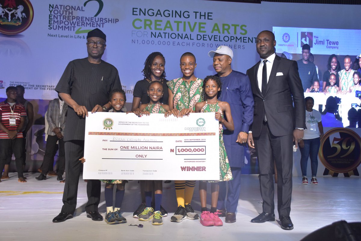 nyeesummit's tweet photo. Congratulations to the 10 winners of 1 million Naira each.

@OfficialOSGFNG 
@adudag 
#nyees
#nyees2
#NigeriaAt59 https://t.co/5qC3SOQjhu