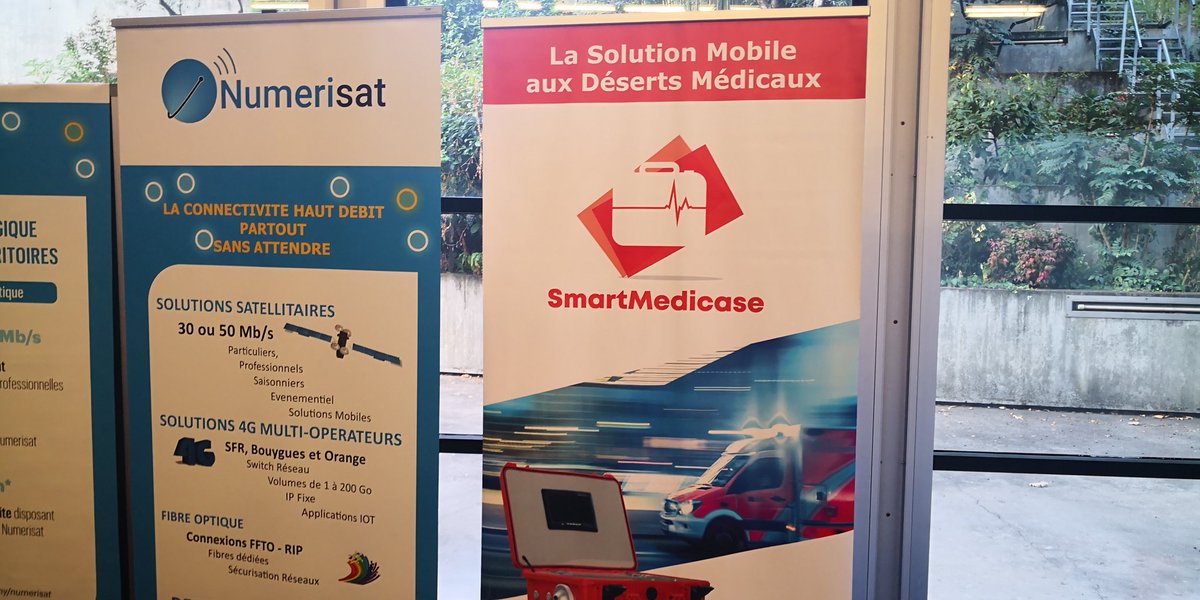 UnivDeserts's tweet photo. Aux journées internationales de #médecine #aeronautique et #Spatiale nous retrouvons #Numerisat et @BarrelJulia partenaires des #Universites d'été des #DesertsMedicaux et #numériques #santé #esante #satellite @ConnectbyCNES @LafontSandrine @CNES #télémédecine https://t.co/z3vULnXTwL