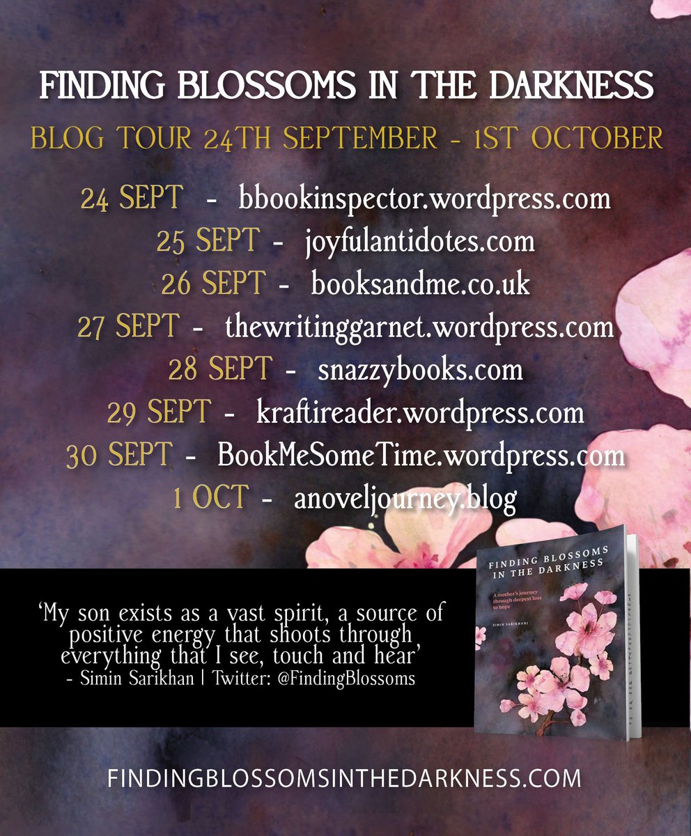 FindingBlossoms's tweet photo. It was a fabulous blog tour for Finding Blossoms in the Darkness. ICYMI all the lovely bloggers can be found on the tour poster.  #blogtour #bookbloggers #suicideawareness https://t.co/n3PO2fgeFZ