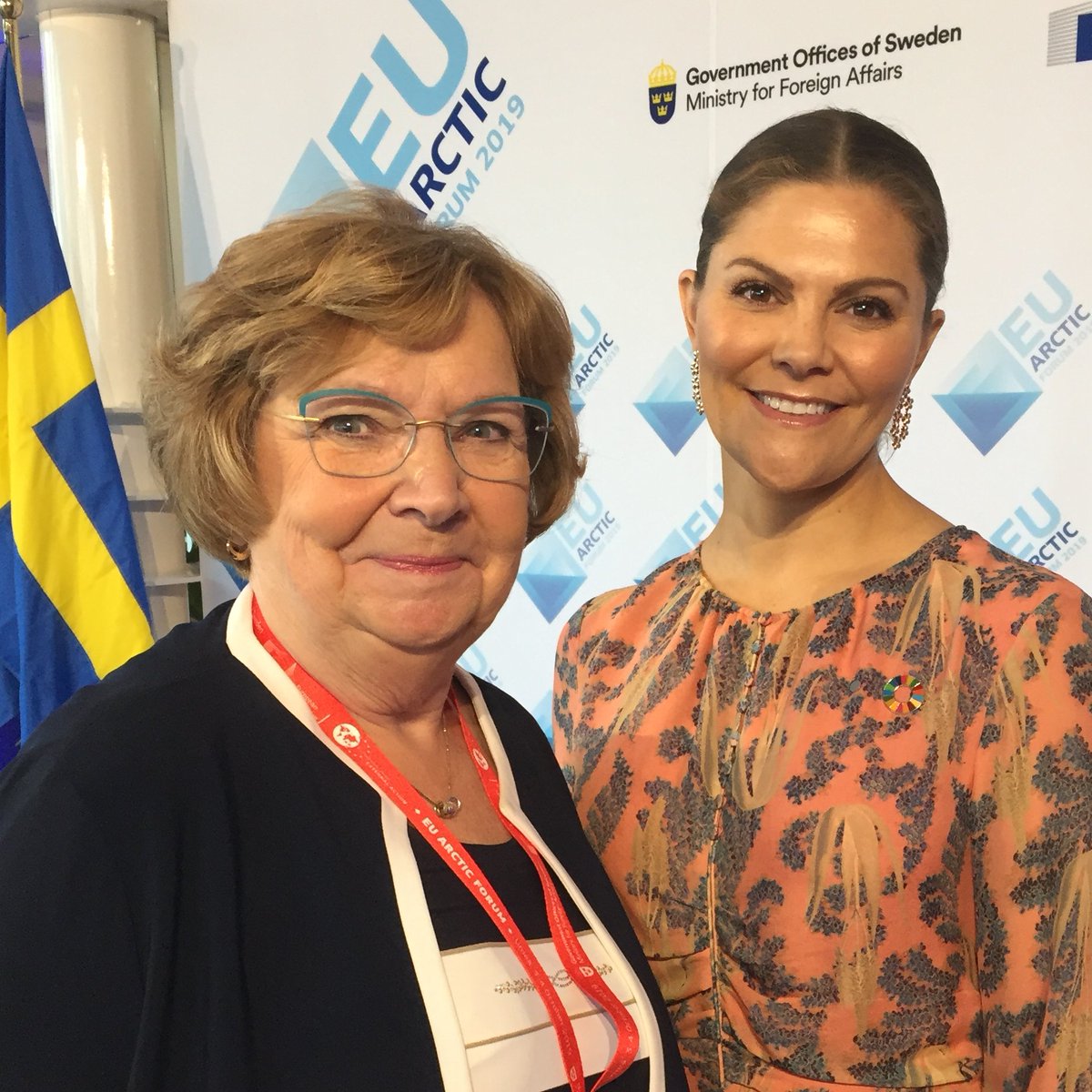 Governor of Västerbotten - new Chair of #Barents Regional Council - Magdalena Andersson, welcomes Crown Princess Victoria of Sweden to #Umeå, where EU Arctic Forum and Barents Ministerial meetings take place this week. #BarentsMinisterial19 #BarentsCooperation #EUArcticForum