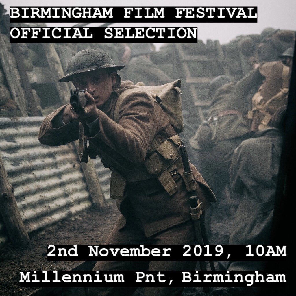theirwarshort's tweet photo. **FESTIVAL ANNOUNCEMENT**

Delighted to announce that Their War will be screening at the Birmingham Film Festival (@BHAMFILMFEST) on 2nd November at 10am. Tickets available on our website!

#short #film #indie #festival #supportindiefilm #screening #cinema #awards #Birmingham https://t.co/kpxD9awYQS