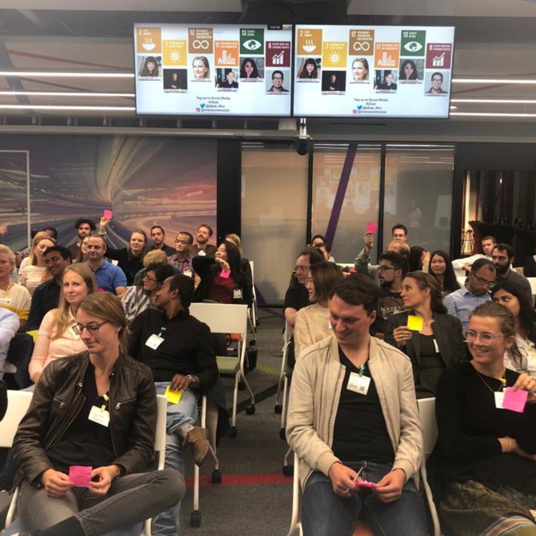 WFPInnovation's tweet photo. #TBT when our own @_Hilonet, @WFP Innovation Accelerator Head of Business Development, was featured as one of 6 panelists discussing #humanitarian #innovation and #SDGs in “Shaping a Sustainable Future”, hosted by @LILab_Muc @Google Isar Valley here in Munich 🥨 #womenintech https://t.co/NcTj7mj2oM