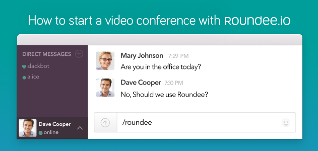 roundeeio's tweet photo. Start a video meeting with up to 14 guests right in Slack by simply typing /roundee. Sign up free today: https://t.co/FCJJow71NB
#Roundee #Slack #smartintegrations #bettermeetings https://t.co/HBAlVTdRAM