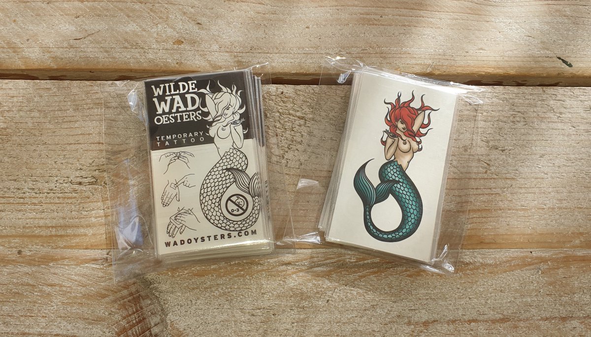 faketattoonl's tweet photo. De Wilde Wadoesters (https://t.co/35VBAqxPQd) worden met de hand geraapt op wilde oesterbanken in de waddenzee door ambachtelijke kustvissers.
Zij wilden hun business graag laten opvallen en dat is gelukt! Met deze mooie tattoos van een zeemeermin. https://t.co/304OgMBanR