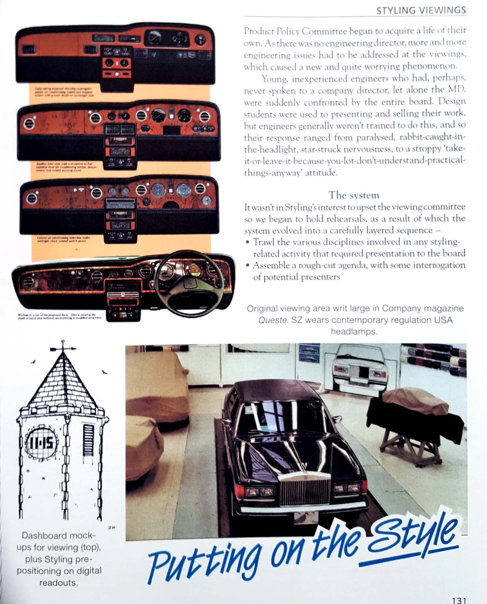 CliffRuddell's tweet photo. really enjoying Graham Hull's book about Rolls Royce Styling . . keep coming across people I have worked with!! #GrahamHull himself, Doug Thorpe, Jim Dimbleby, Simon Loadsby, Richard Hamlin . . . #RollsRoyceDesign #thewaythingswere #claymodels https://t.co/CKXRwMW4nM
