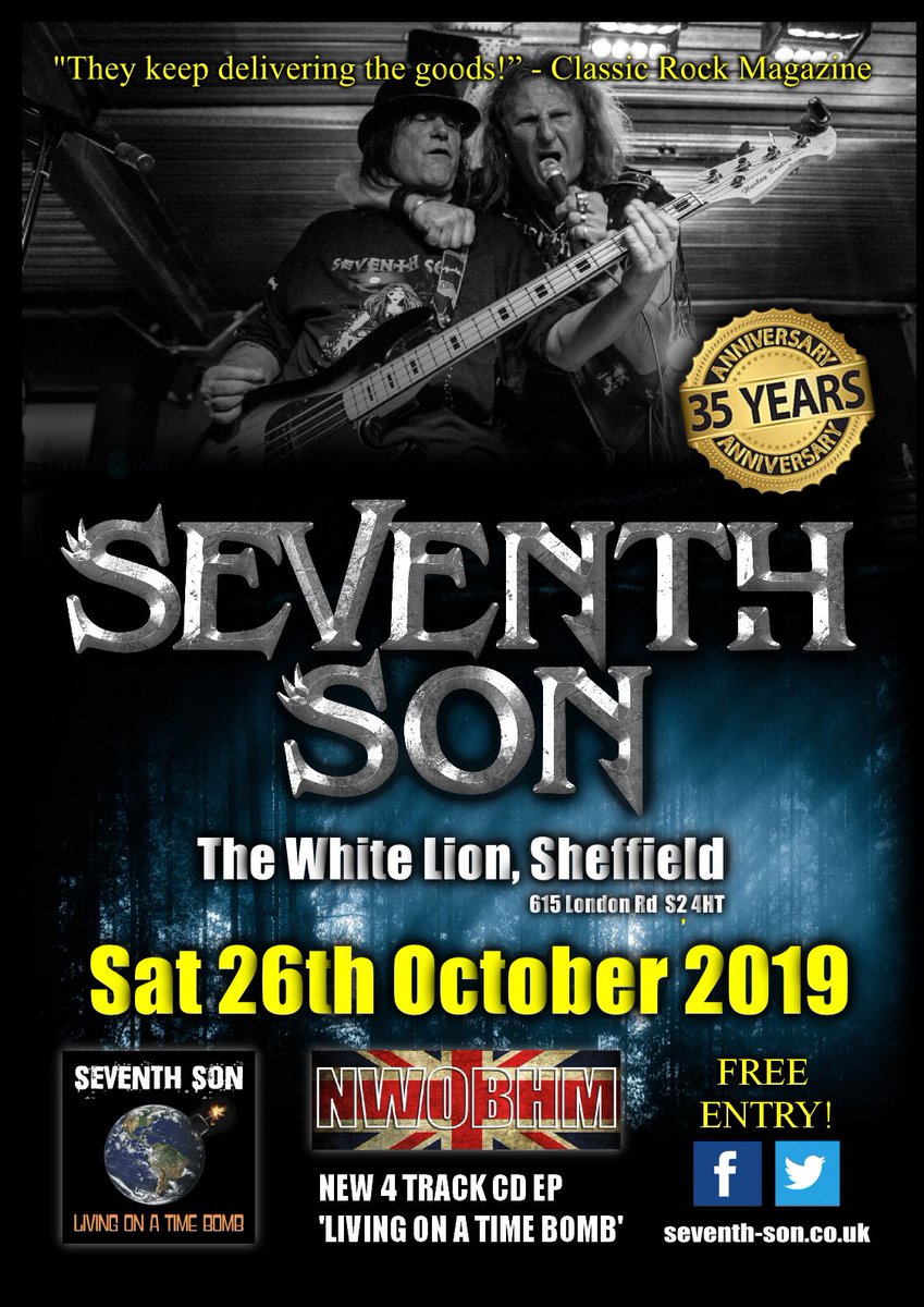 SeventhSon777's tweet photo. Next gig: Sat 26th Oct.
The White Lion, 615 London Rd, Sheffield! https://t.co/3D2pqk26LH