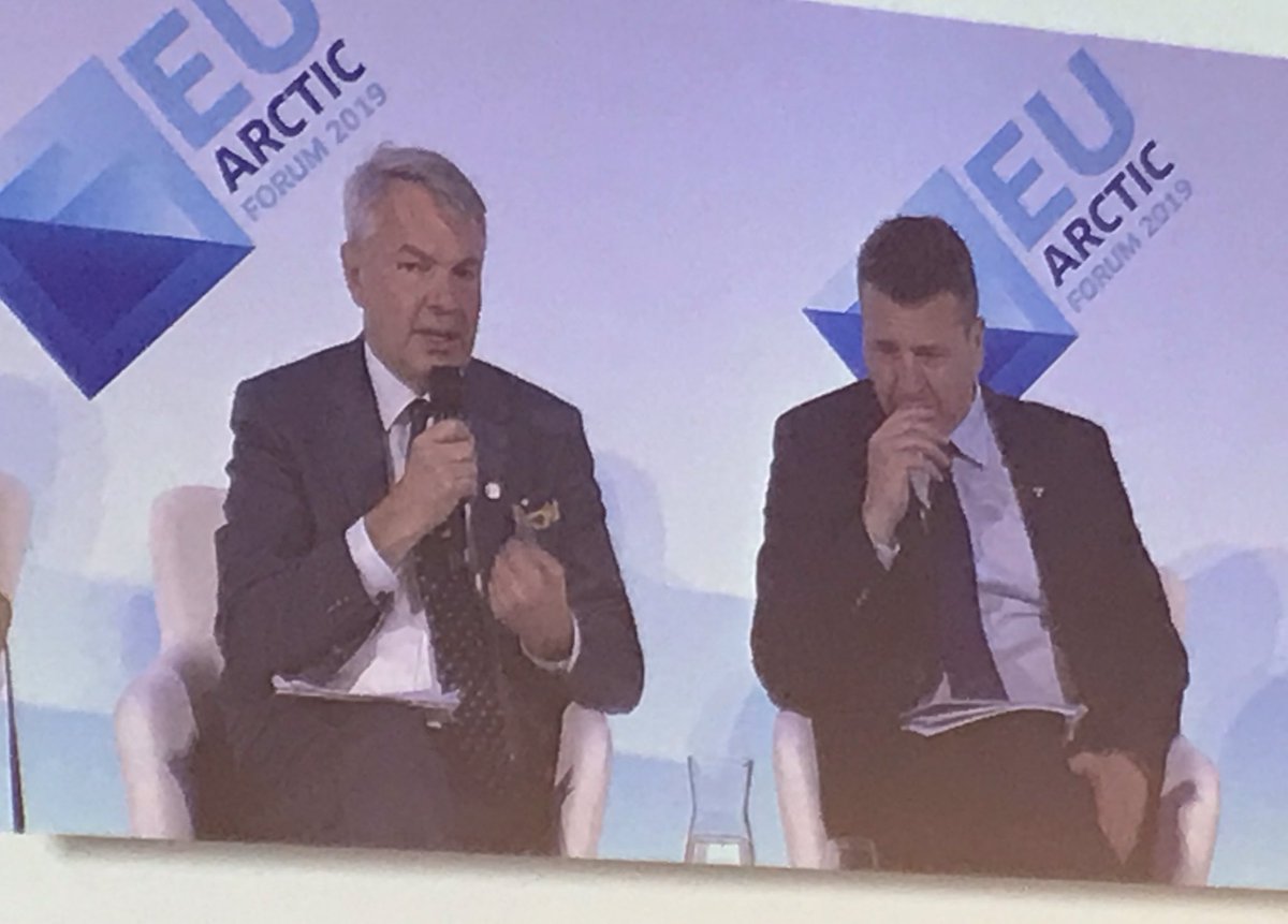 #Arctic is about rush on tourism, protecting environment, sustainebility, indigenous people, connectivity, etc. Our mission is to combine it, keep it going and handle it fair way said MFA of Finland Mr Pekka Haavisto in Umeå #EUArcticForum