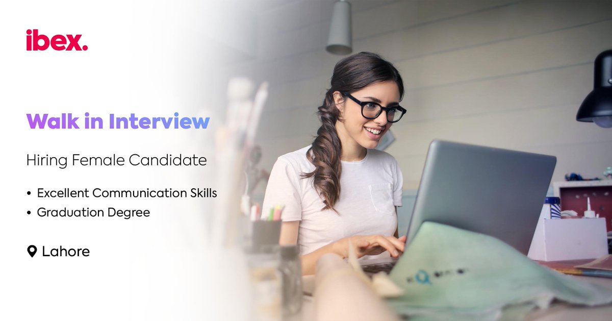 ibex_Pakistan's tweet photo. Walk-in interviews for Customer Support Executive - Domestic from Monday to Friday between 11am to 4pm. Bring Original CNIC and updated CV.
Lahore Address: Plot No 13, Aitchison Street, 1 KM Thokar Niaz Baig, Raiwind Road. https://t.co/yZNvuzxL8z