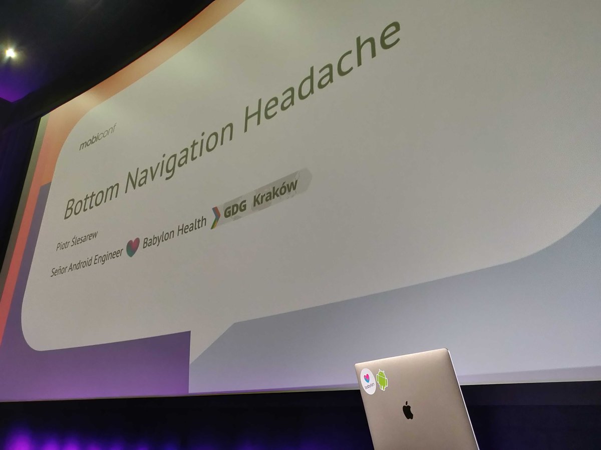 Babylon_Eng's tweet image. Our Android Engineer @SliskiCode ready to go on stage @mobiconf to talk about navigation including some live coding.