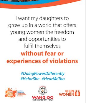 What world and environment DO YOU WANT for WOMEN and GIRLS- including our sisters, mothers, wives and daughters? 
MAKE IT HAPPEN WHEREVER YOU FIND YOURSELF#Positivemasculinities #GenderEquality #RESPECTWOMENANDGIRLS @MensahKodwo  @unwomenuganda