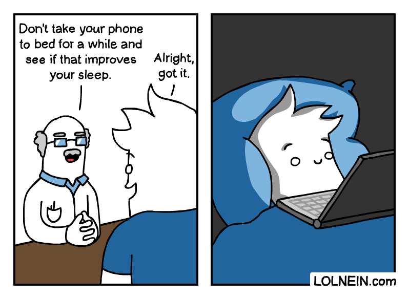 RenightStore's tweet image. "- Évitez le téléphone au lit pendant quelque temps et voyons si cela améliore votre sommeil 
- Très bien, c'est comprit!"

 #LumièreBleue #Sommeil #Insomnie #Netflix