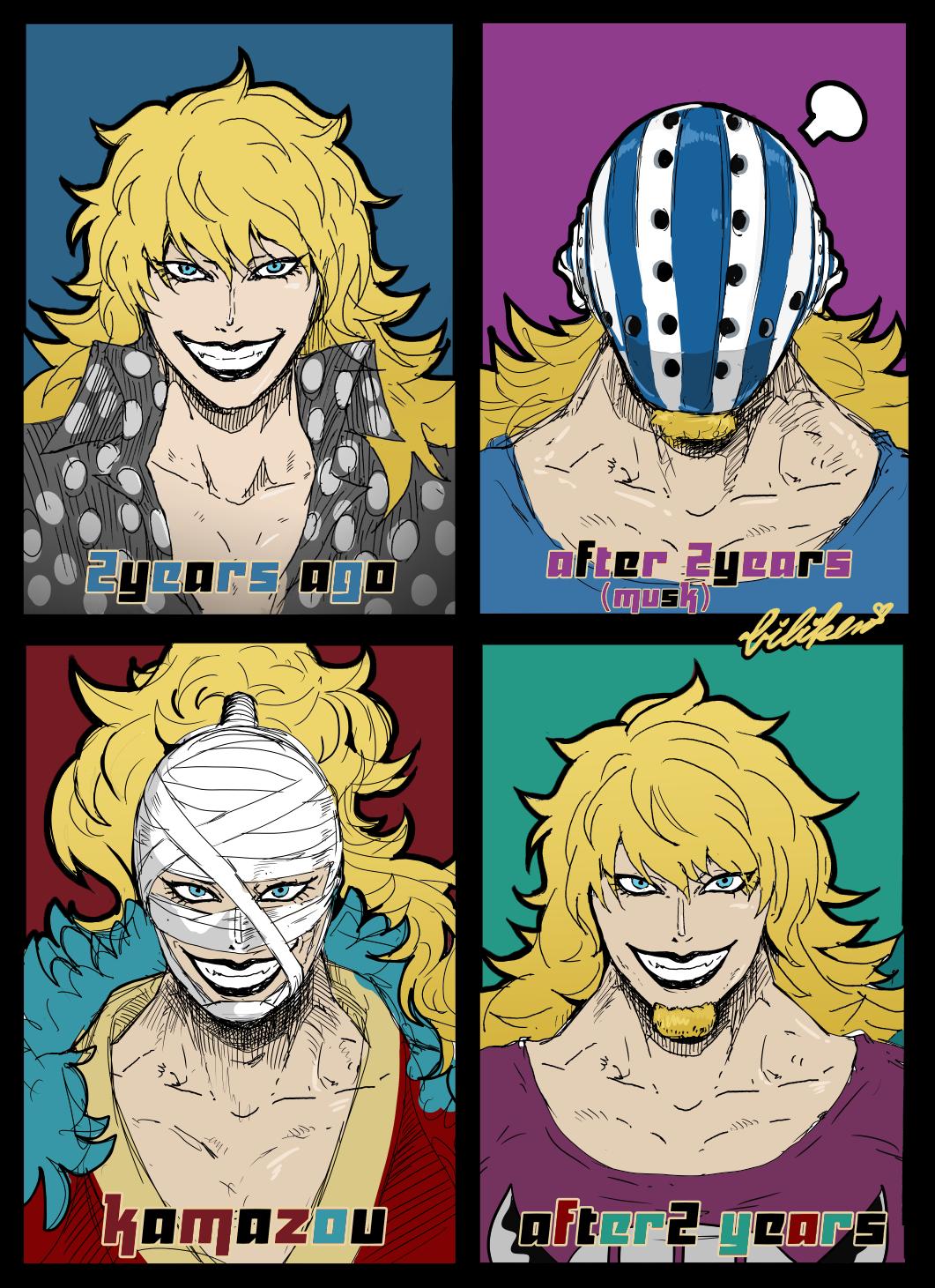 ビリー レサカ原稿中 キラー四種類 原作の鎌ぞうの目元口元ちゃんと見て描いて 2年前2年後の体格もちゃんと見て描いてコラージュしたんですよ キラーきっとこんなんですって私嘘ついてないです 美人すぎる 目の色何色なのかな T Co