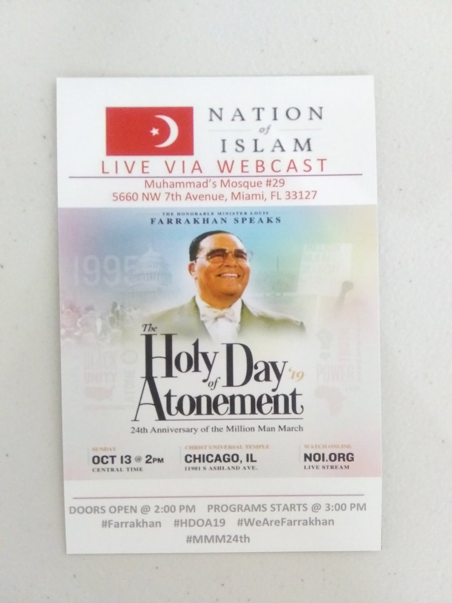 Renata564's tweet photo. #FarrakhanSpeaks
#HDOA19
#MMM24TH
#Miami
#WeAreFarrakhan https://t.co/k3fCszgYNP