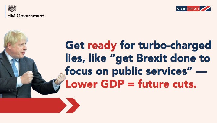 Bonus  #GetReadyForBrexit memes:20. Turbo-charged  #BrexitLies, eg the new Tory party political broadcast ("get Brexit done to focus on public services"). Untrue because exit, esp. no-deal, is merely the prelude to years more wrangling &  #Brexit puts public services under strain.