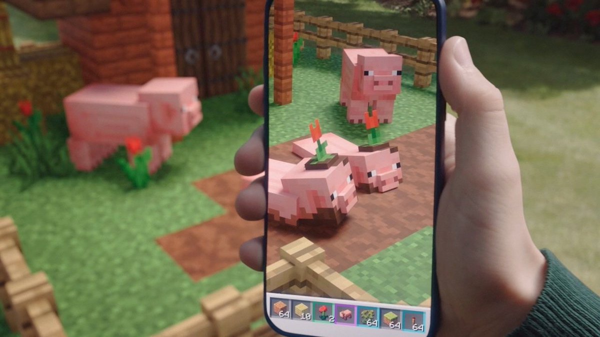 Minecraft Japan Ar Twitter Minecraft Earthの新しいトレイラーが公開されました Minecraft Earthの魔法を使えば 現実世界とminecraftの世界が融合します 裏庭を泥だらけの豚でいっぱいにしたり 可愛いものを作ったり あなただけの楽しみ方を見つけてみて