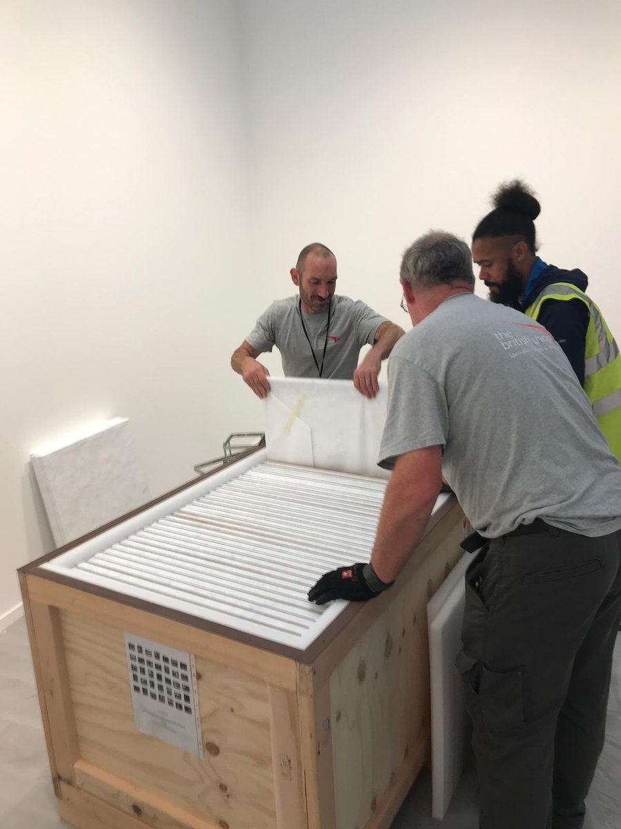 British_Shop's tweet photo. Our team installing art work for various artists at the Frieze art fair. https://t.co/4hMomu8N3u