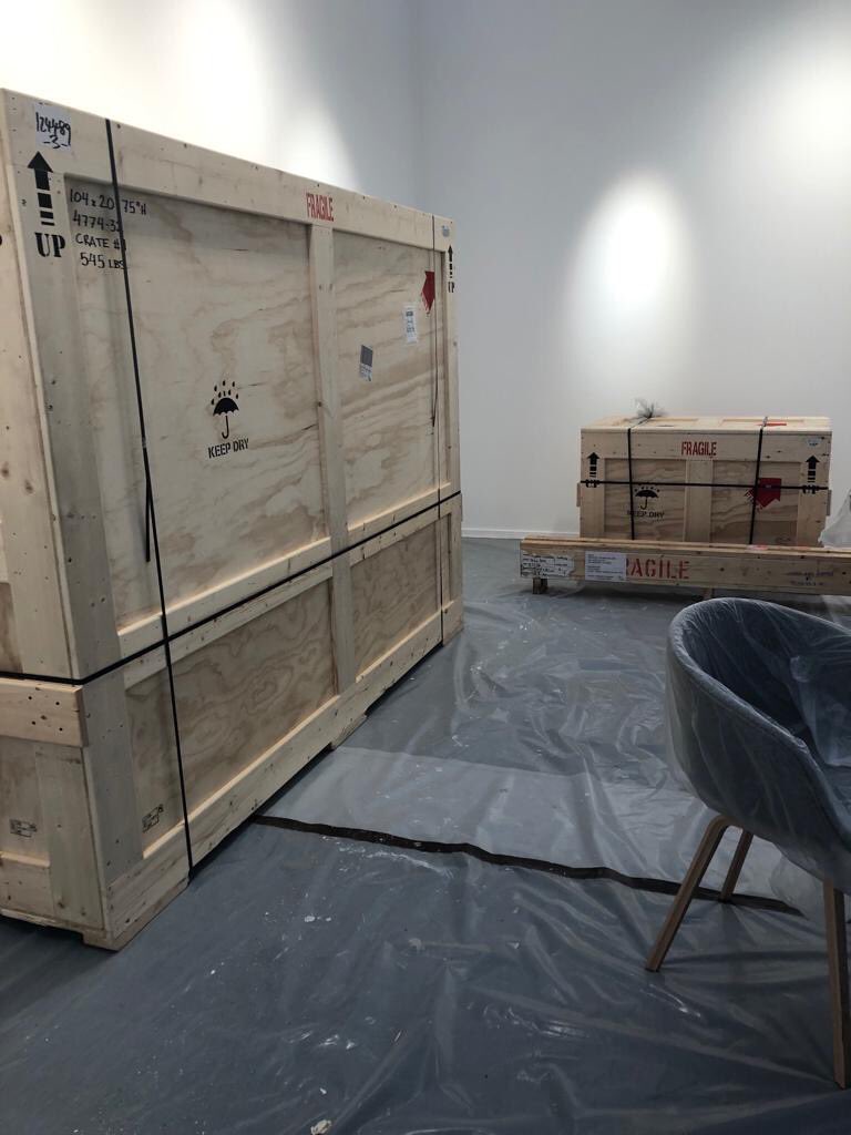 Our team installing art work for various artists at the Frieze art fair.