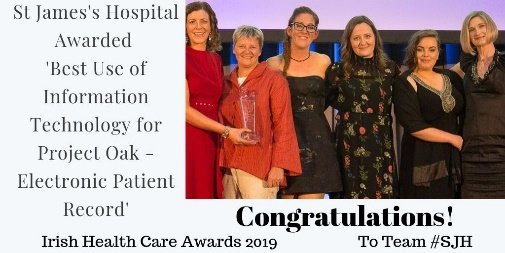 HSEDubMidlands's tweet photo. Congratulations to @StJamedublin #TeamSJH #ProjectOak #HealthCareAwards
@HealthAwardsIrl @HSE https://t.co/5k1img4IEl https://t.co/EzbhRScnT9