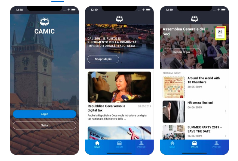 GWCWorld's tweet photo. Vi presentiamo #Camic, l'app realizzata per la Camera di Commercio e dell'Industria Italo-Ceca, disponibile per #Android e #IOS. Scopri di più: https://t.co/93NRRVvNS0
#GWCWorld #Camicprague https://t.co/ZHAwAkfDc9