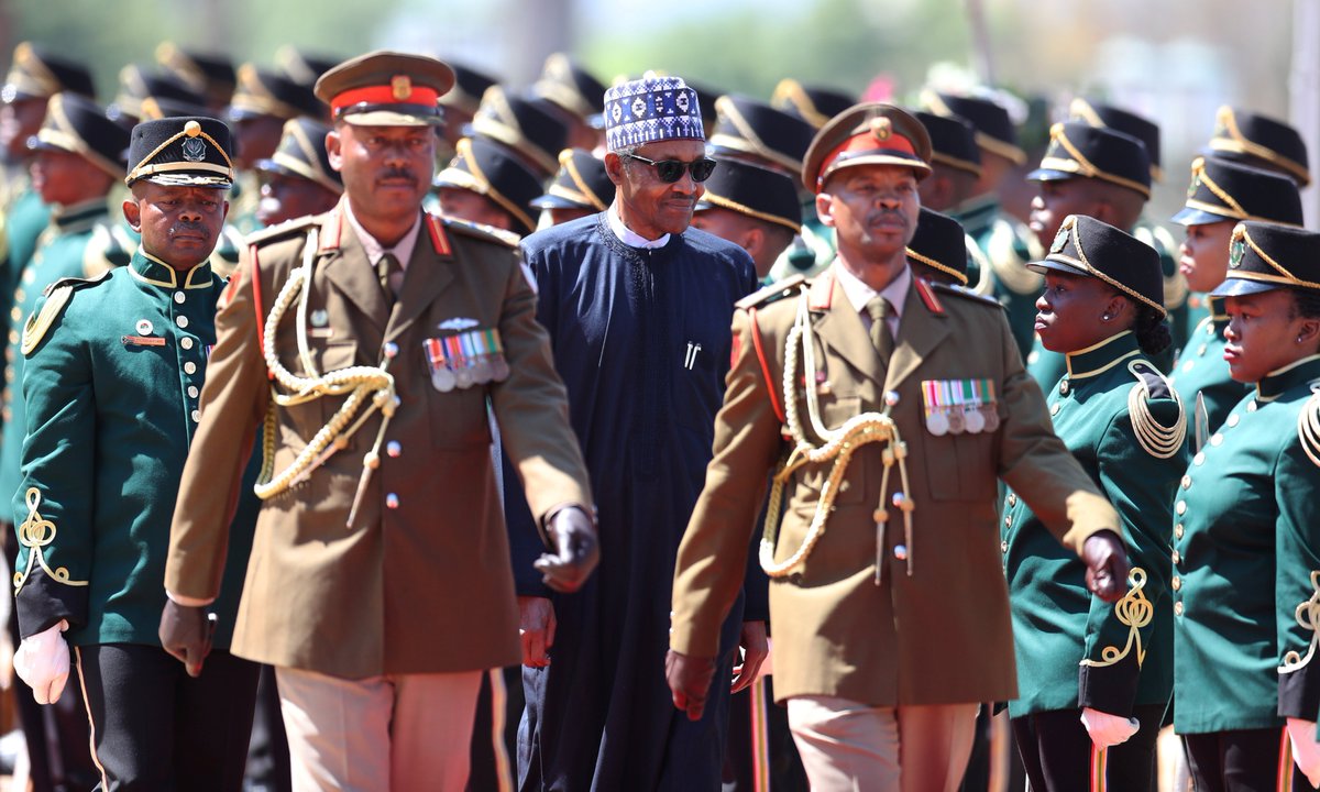 cgtnafrica's tweet image. Nigeria’s President Muhammadu Buhari landed in South Africa on Thursday for a 3-day state visit. Buhari met with his South African counterpart Cyril Ramaphosa, amid soured relations caused by a wave of #XenophobicAttacks in Johannesburg and other cities last month. #BuhariInSA