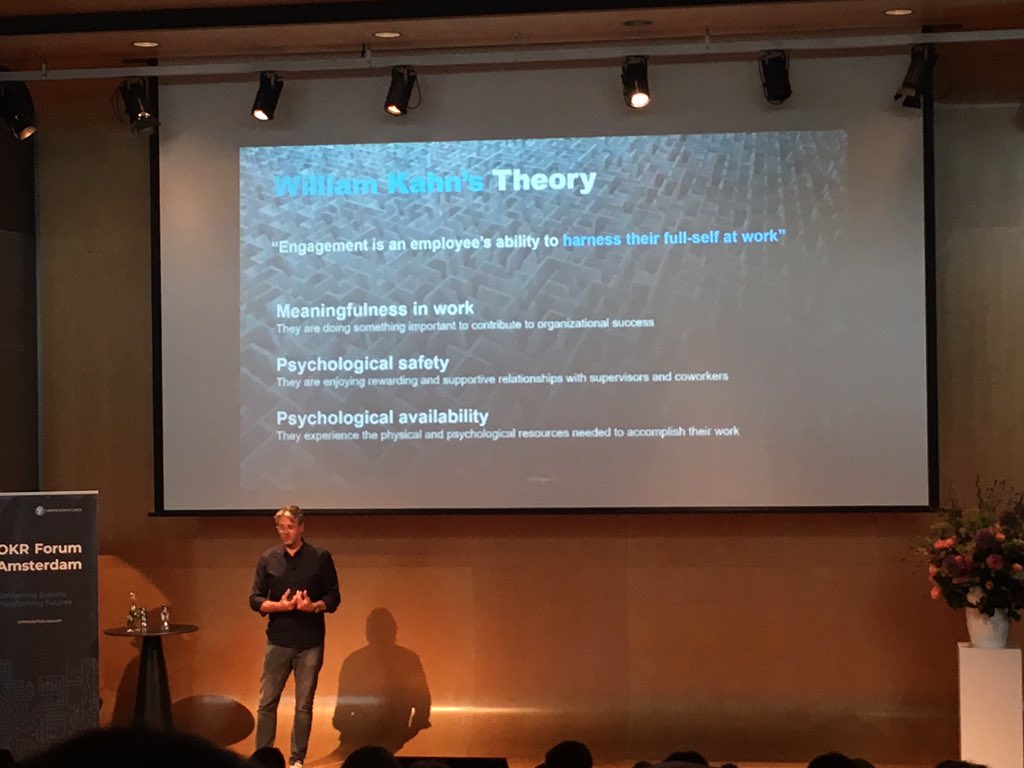 “Engagement is an enployee’s ability to harness their full self at work” by <a href="/jpvvliet/">Jan Paul van Vliet</a> at the #okrforum2019