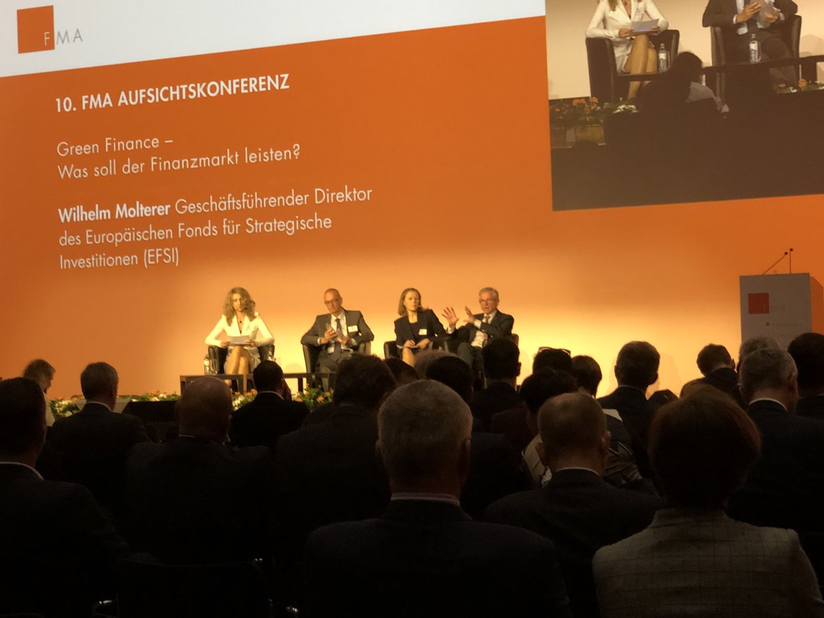Green Finance bei der 10 <a href="/FMA_AT/">Finanzmarktaufsicht</a> Aufsichtskonferenz: Wilhelm Molterer von <a href="/EFSI_EU/">EFSI</a> bringt das Thema klar und unaufgeregt auf den Punkt, Kompliment <a href="/OVFP_Austria/">OVFP</a>