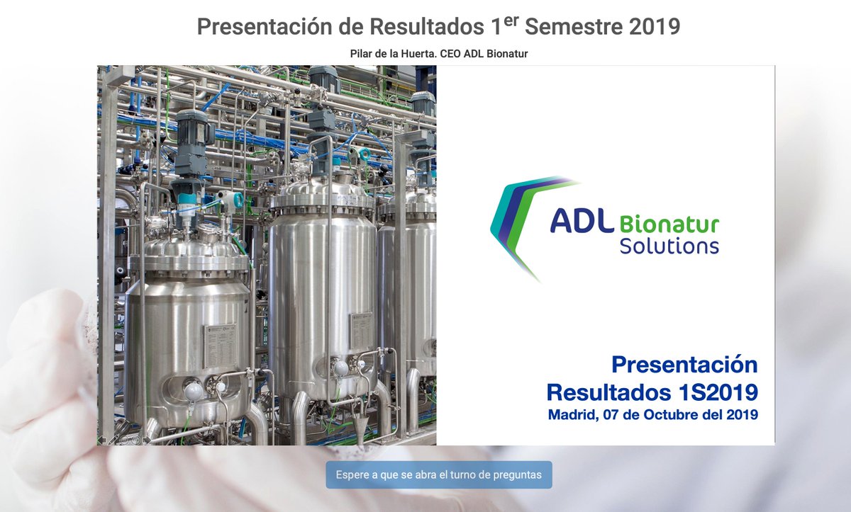BiatGroup's tweet photo. 📅📊El próximo lunes, 7 de octubre, @ADLBionatur publicará los resultados del 1er semestre de 2019. La CEO de la compañía, Pilar de la Huerta, tendrá una conferencia con inversores ese mismo día. https://t.co/2C4io4RmPc