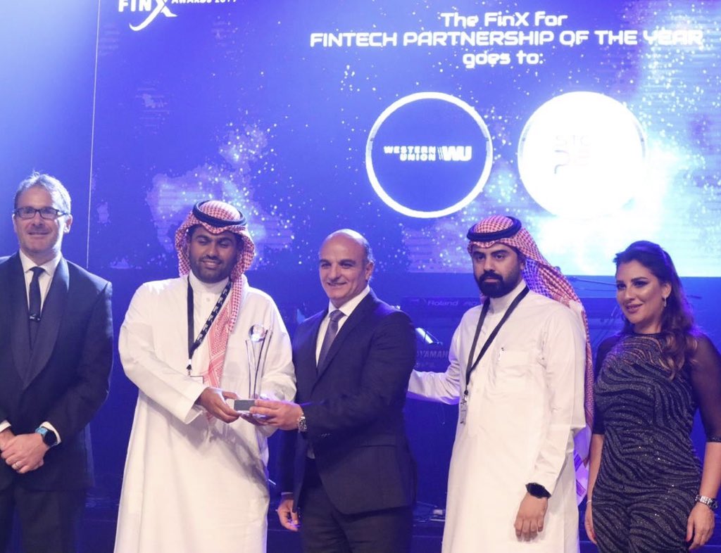 stcbank_ksa's tweet photo. حققت STCPay و شريكها الاستراتيجي WU جائزة أفضل شراكة في التقنية المالية بالأمس في #FinX2019. 
وتعكس هذه الجائزة جودة الخدمات المالية المقدمة من STCPay و WU لأكثر من 200 دولة وأكثر من 500 ألف وكيل حول العالم لتمكن عملاؤها من التحويل لجميع الدول والوكلاء من خلال STC Pay. https://t.co/9VrRtBRz7r