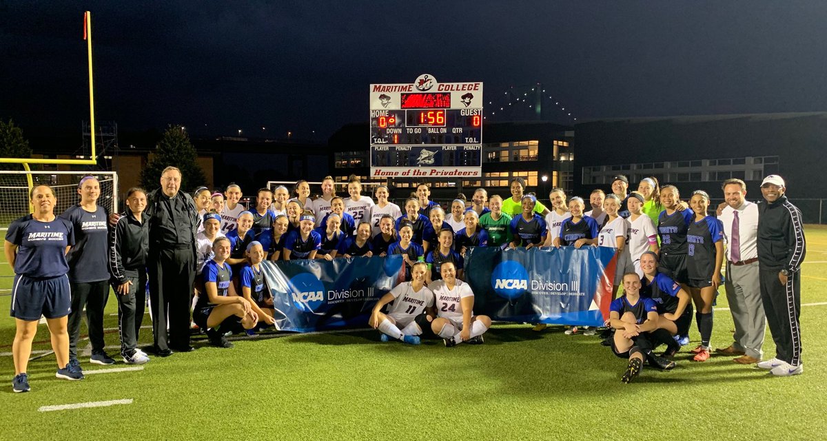 MaritimeWSOC's tweet photo. Thank you to Mount Saint Mary’s WSOC ⁦@MSMCKnights⁩ for joining us in the “Respect The Game” initiative last night. ⁦@MaritimeCollege⁩ ⁦@MTimePrivateers⁩ ⁦@DeanImbriale⁩ @SkylineConfD3⁩ #d3soc ⁦@UnitedCoaches⁩ https://t.co/6zbdJhOd6O