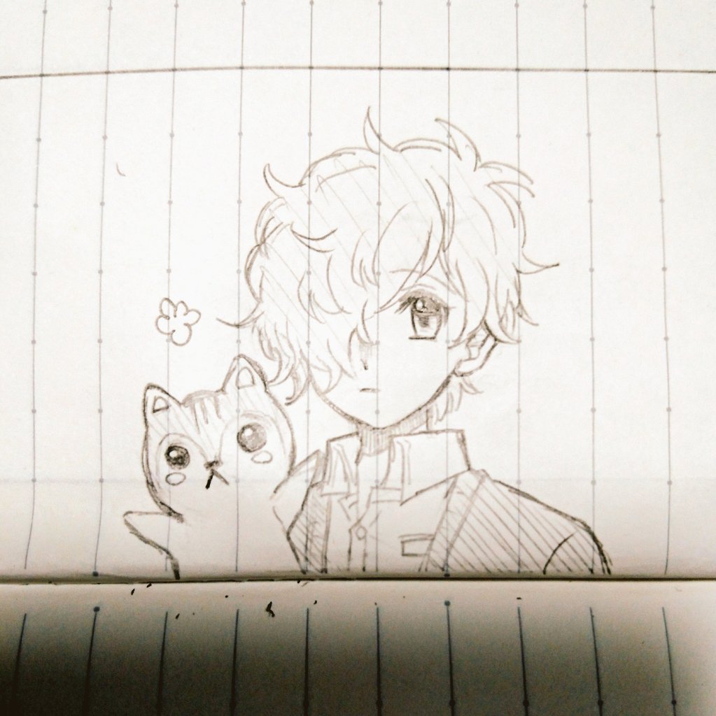 今日の授業中にノートに落書きしてた大形くんです(*^^*)

勉強むずかしぃです('・ω・`) 