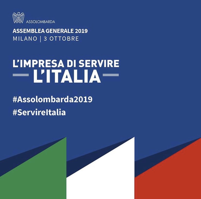 Si respirano valori alti ad #Assolombarda2019, i v. fondanti dell’impresa: lavoro, crescita, cooperazione, responsabilità sociale, giovani, donne, amore per il proprio Paese. E poi il #coraggio, per l’impresa e per l’impatto che gli imprenditori vogliono avere nella futuro.