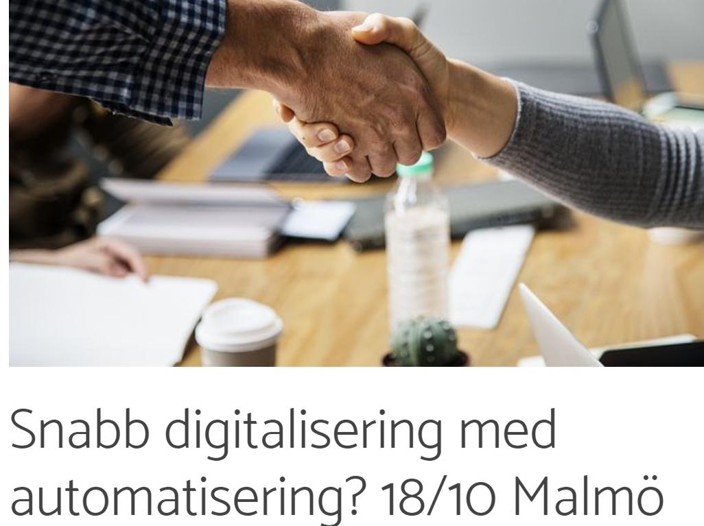 goranwesterlund's tweet photo. Är du en kommun? Och har du automation på dagordningen? Då kan nog detta seminarium ge några ledtrådar. Intressant kombo med forskningen och Malmö &amp; Södertälje kommuner. https://t.co/tCOsjqI48K
#rpa #automation #kommun #processer #sambruk https://t.co/SY7fsLuUiH
