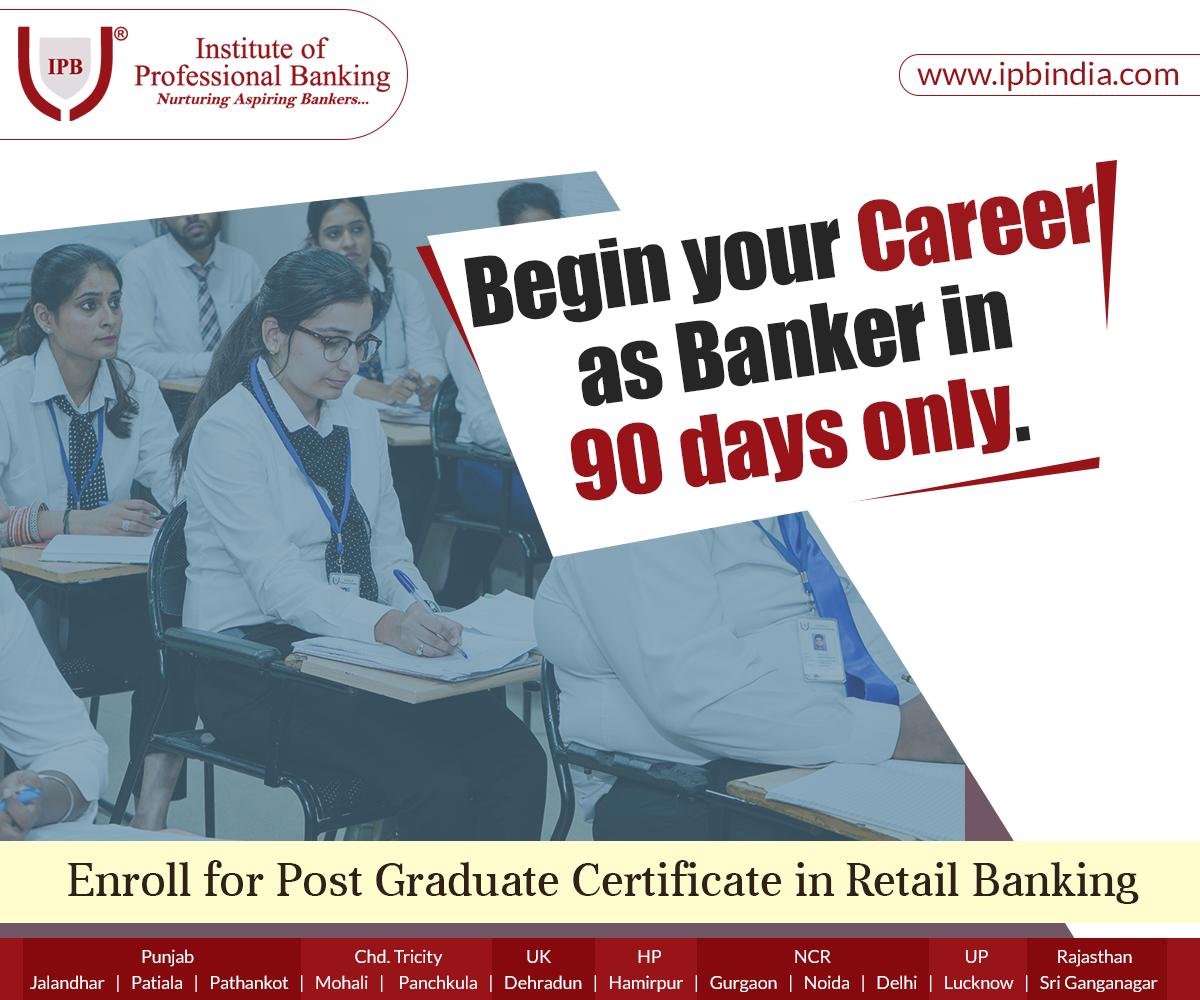 IPBtricity's tweet photo. With IPB’s Post #Graduate Certificate in Retail #Banking you tend to make the best decision of #life that secures your dream #banking job in 90 days.

Visit: https://t.co/Sh8ymtQr0a
Contact Us:+91-98881-09150, 97796-64150, 98187-80438

#MainNahiBerozgar #IPB #bankingcourses #jobs https://t.co/aZHTXZppjA