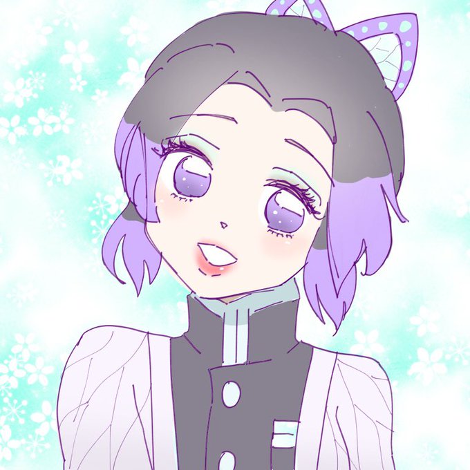 フッピー🐟さんがTwitterに投稿した胡蝶しのぶ(鬼滅の刃)のイラスト。