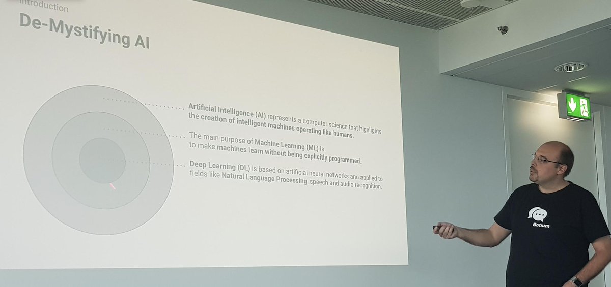 RudolfGroetz's tweet photo. #RBITestingDay @grisuBotium is talking about "how AI changes software testing" https://t.co/sjHcp5FjWK