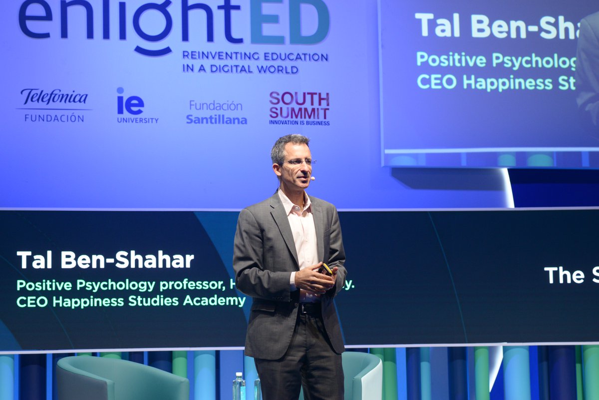 IEbusiness's tweet photo. "The first foundation of a happy life is allowing in the unhappy emotions. It is impossible to experience true happiness if we do not embrace these emotions." @TalBenShahar, Founder of Happiness Studies Academy. #enlightED #SouthSummit #IEedtech @IEuniversity @fundaciontef https://t.co/A6iqCyZ2fI