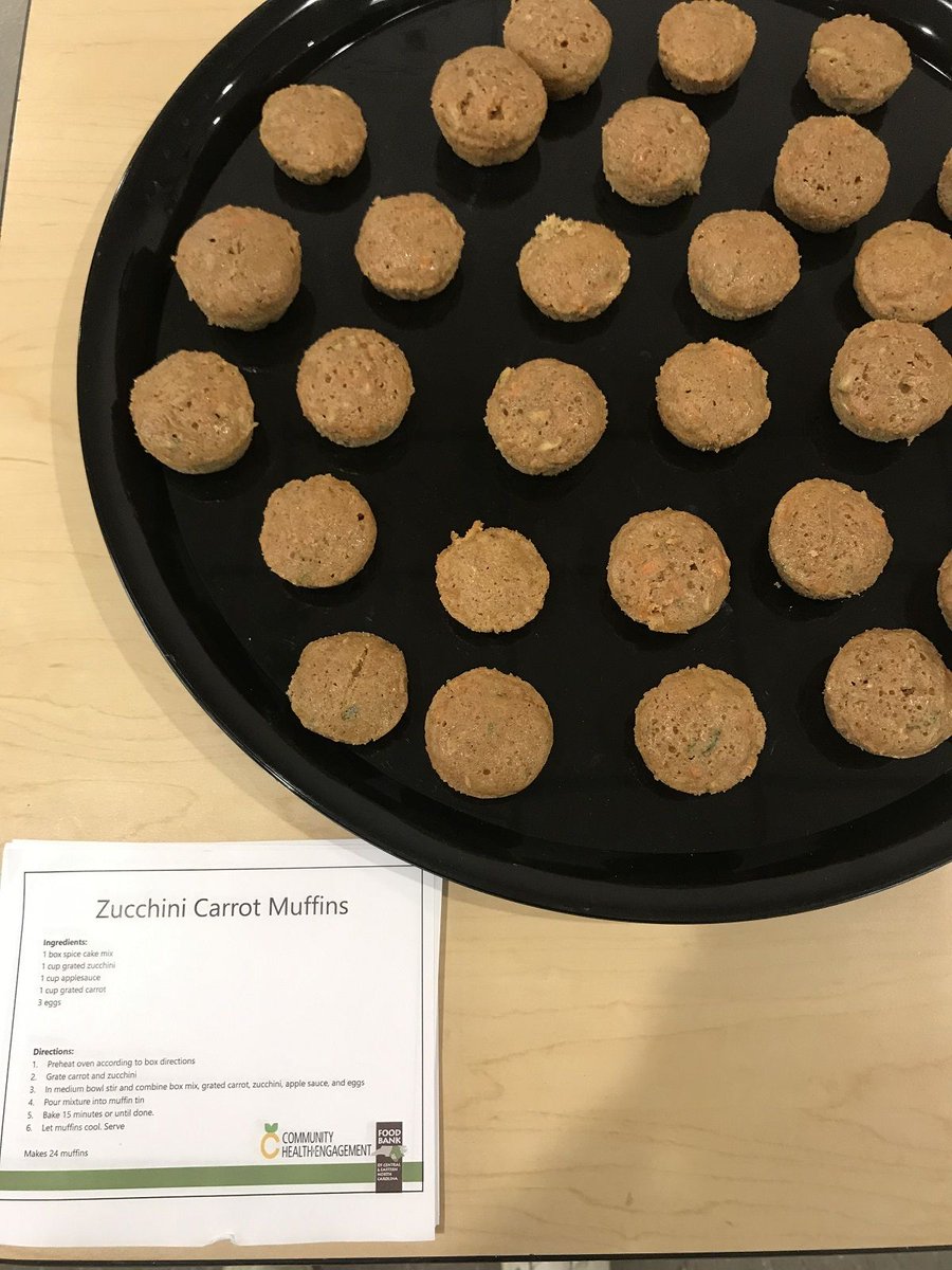 FoodBankCENC's tweet photo. Our Nutrition Education Team held a great taste test of these Zucchini Carrot Muffins during a distribution at @JamesSpruntCC
@jsccsinglestop
Here's the recipe, so you can try them too!
#noonegoeshungry #whatscooking #freshfromthekitchen https://t.co/XxWn5nUHDh