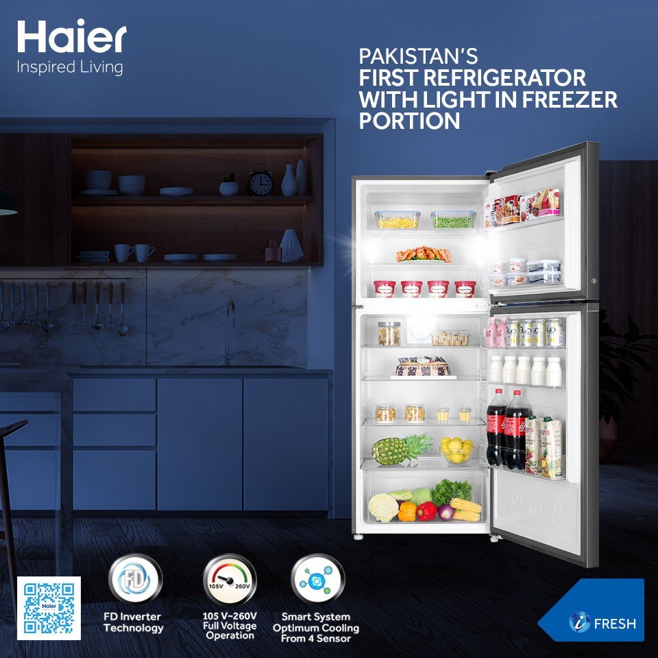 HaierPakistan's tweet image. Introducing Haier Refrigerator, Pakistan first refrigerator with a 2+1 full LED lighting system, which illuminates every corner of the fridge. It’s time to switch to Pakistan’s brightest fridge.
For more info: bit.ly/2KCZCaB 
#HaierPakistan
#HaierRefrigerators