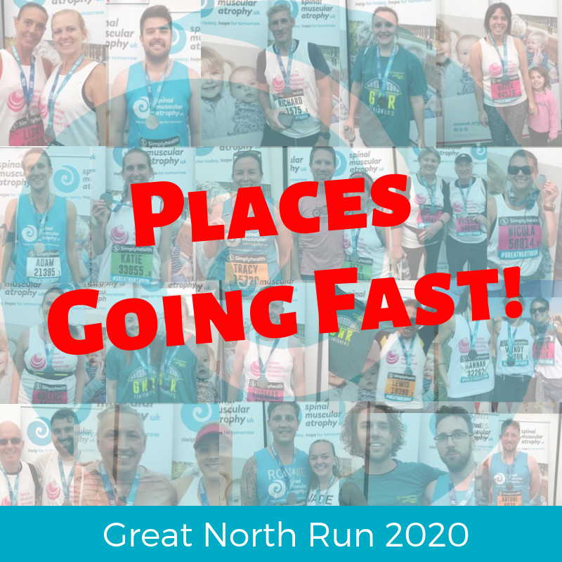 SMA_UK_'s tweet photo. Great North Run 2020 SMA UK places are now available and going fast! To take part in this iconic half marathon and raise funds for SMA UK, please visit: https://t.co/EVDoItyYfv https://t.co/HMqZMr1C2X