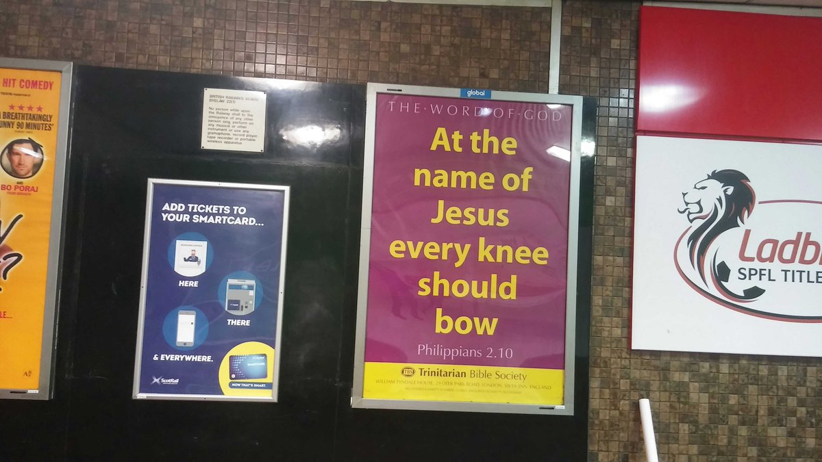 tbsbibles's tweet photo. These photos show some of the railway posters that the Society has arranged to have posted at stations in the UK this month. Shown here are Bedford, Chelmsford, Maidstone and Glasgow Central.

Please pray that people will see these posters as they travel around the country. https://t.co/1XUu8FqgNC